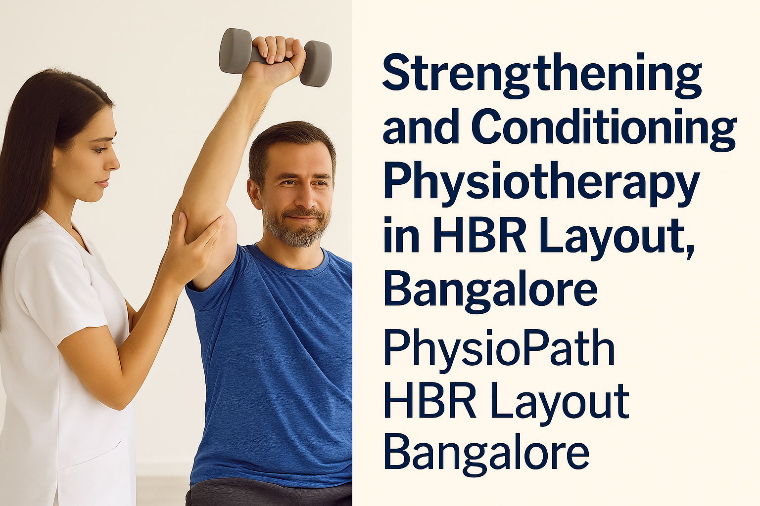 Strengthening and conditioning physiotherapy in HBR Layout Bangalore by PhysioPath. Improve strength, reduce pain, and boost fitness with expert care.